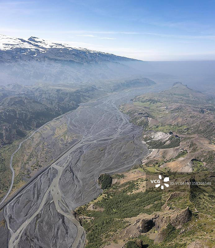 冰岛艾雅法拉冰川航拍全景图片素材