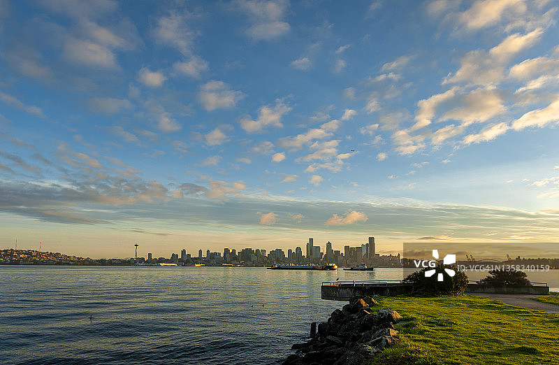 西雅图黎明天际线图片素材