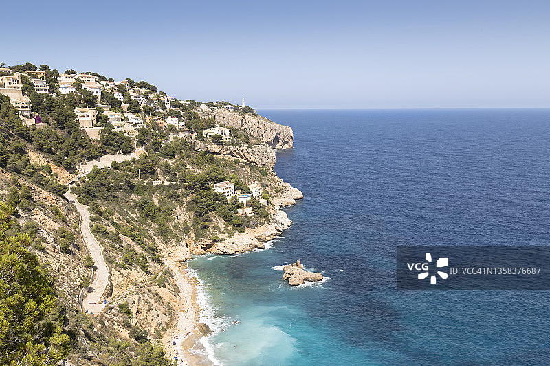 西班牙科斯塔布兰卡哈维亚的灯塔图片素材