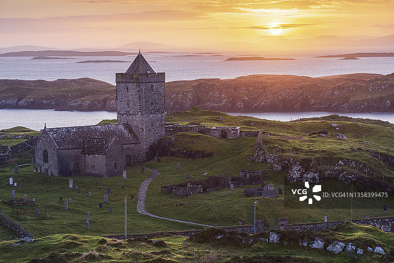 苏格兰哈里斯岛罗德尔圣克莱门特教堂图片素材