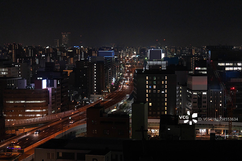 日本名古屋市的城市高速公路图片素材