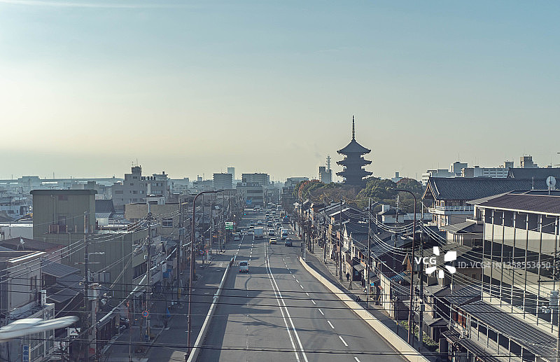 日本京都的城市街道图片素材