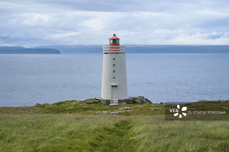 夏季灯塔，斯卡罗灯塔，Hvammstangi，瓦斯内斯半岛，Nordurland Vestra，北部地区，冰岛图片素材