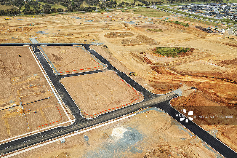 新住宅区道路施工图片素材