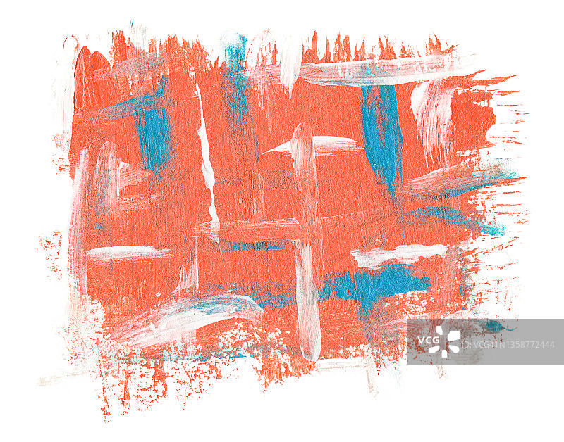 丙烯红蓝绘画，白色背景图片素材