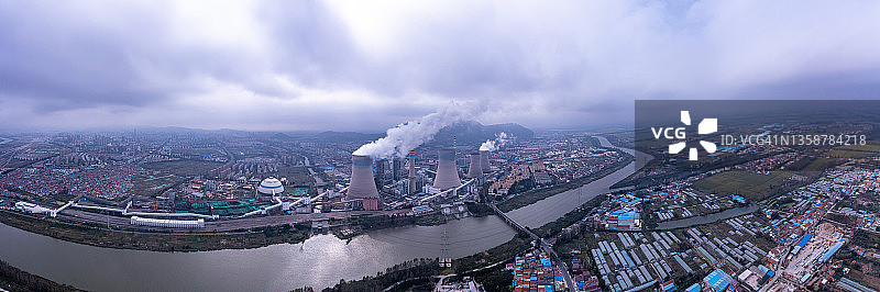 中国火力发电厂空中摄影图片素材