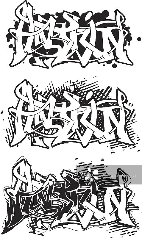 涂鸦的黑白轮廓图片素材