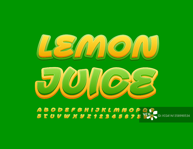 矢量柠檬汁标志，包含字母和数字图片素材
