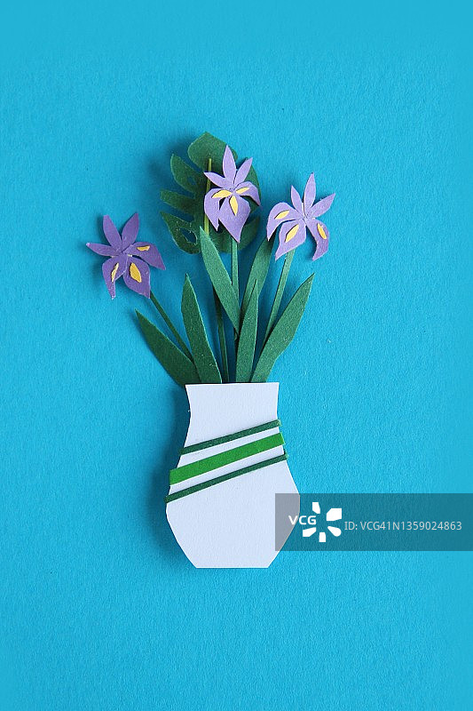 纸质鸢尾花图片素材