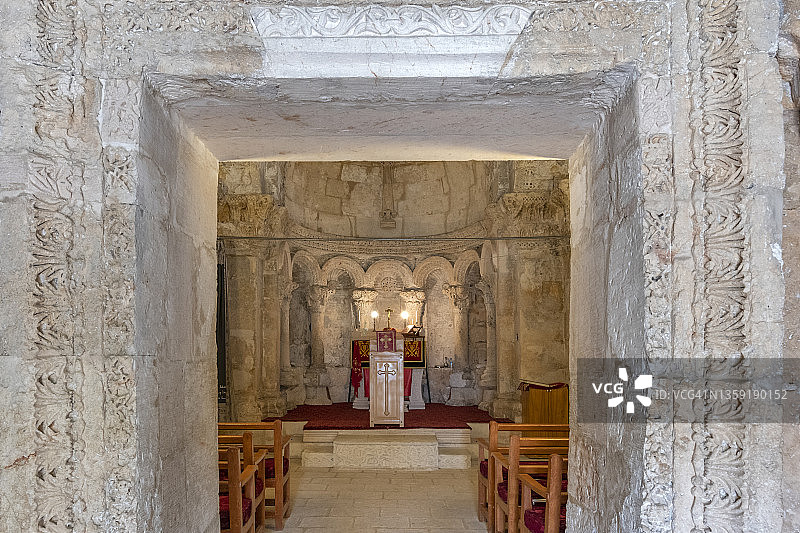土耳其马尔丁省米迪亚特附近阿尼特勒村的圣母玛利亚修道院图片素材