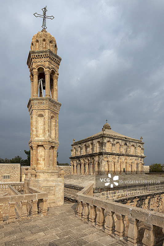 土耳其马尔丁省米迪亚特附近阿尼特勒村的圣母玛利亚修道院图片素材