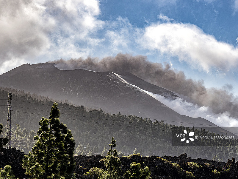 老峰火山喷发景象图片素材