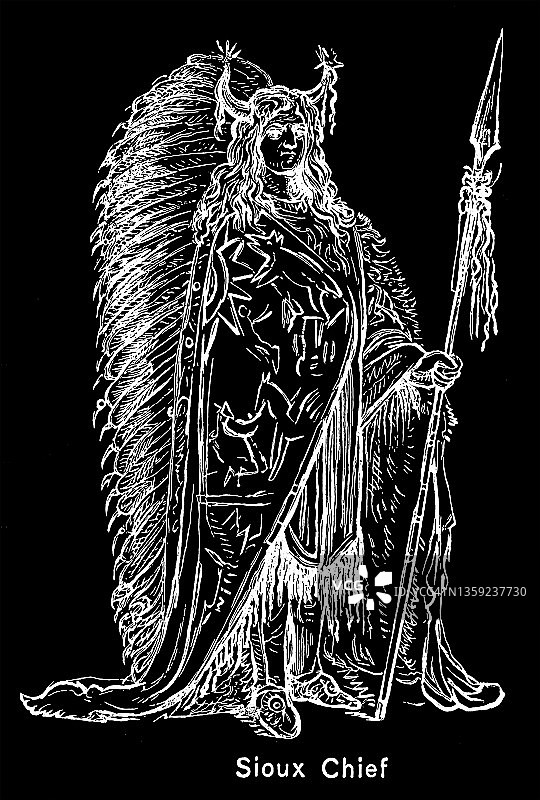 苏族酋长画像图片素材