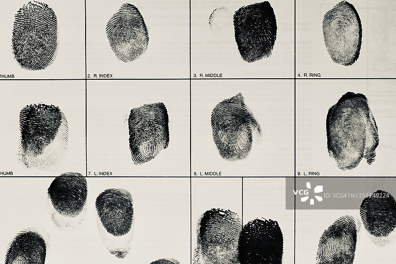 执法部门指纹识别卡图片素材