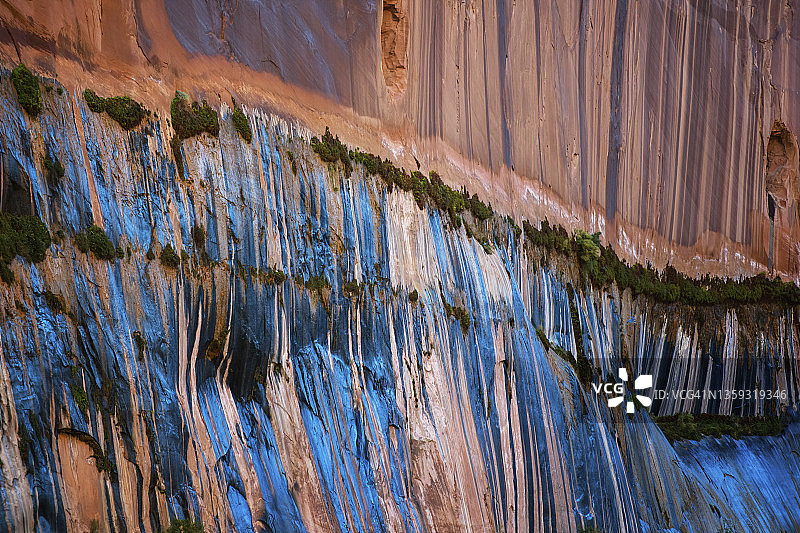 亚利桑那州格伦峡谷岩壁纹理色彩图片素材