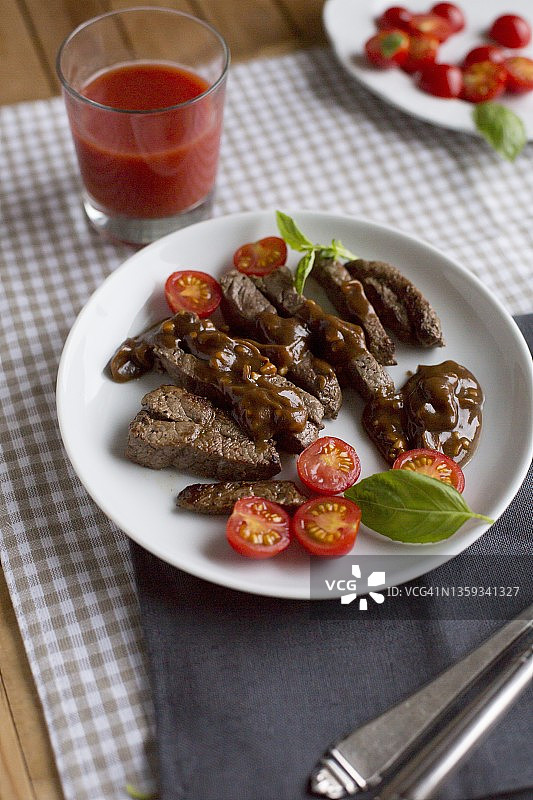 花生酱樱桃番茄牛里脊图片素材