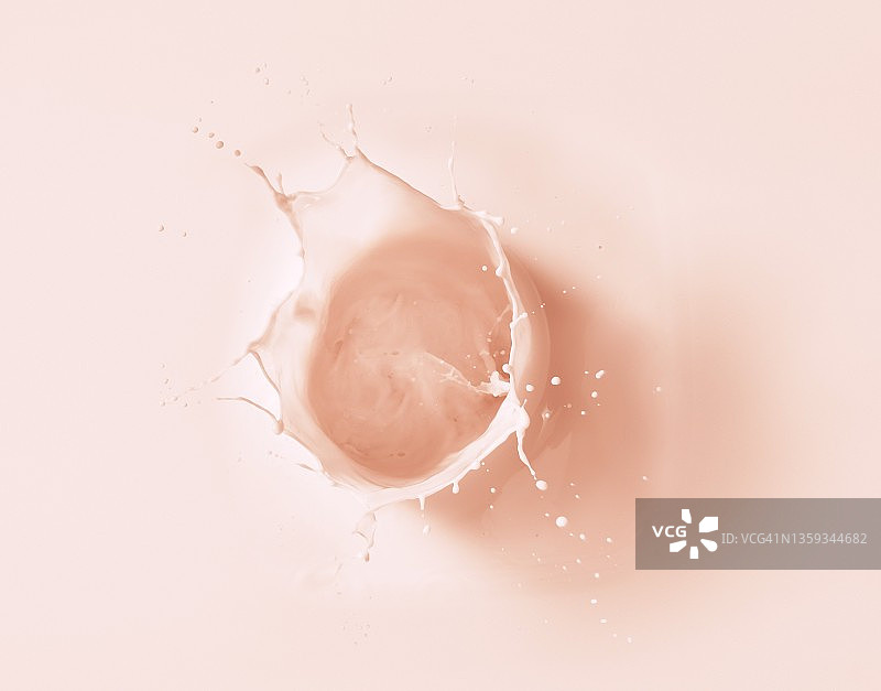 草莓牛奶飞溅（特写）图片素材