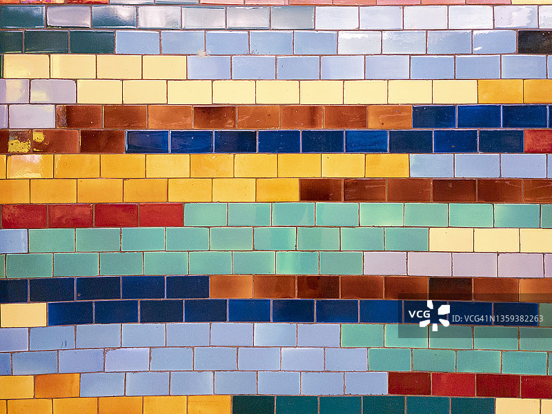 彩色砖墙背景图片素材