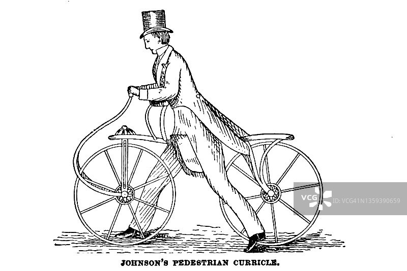 19世纪插图：约翰逊的行人双轮车图片素材