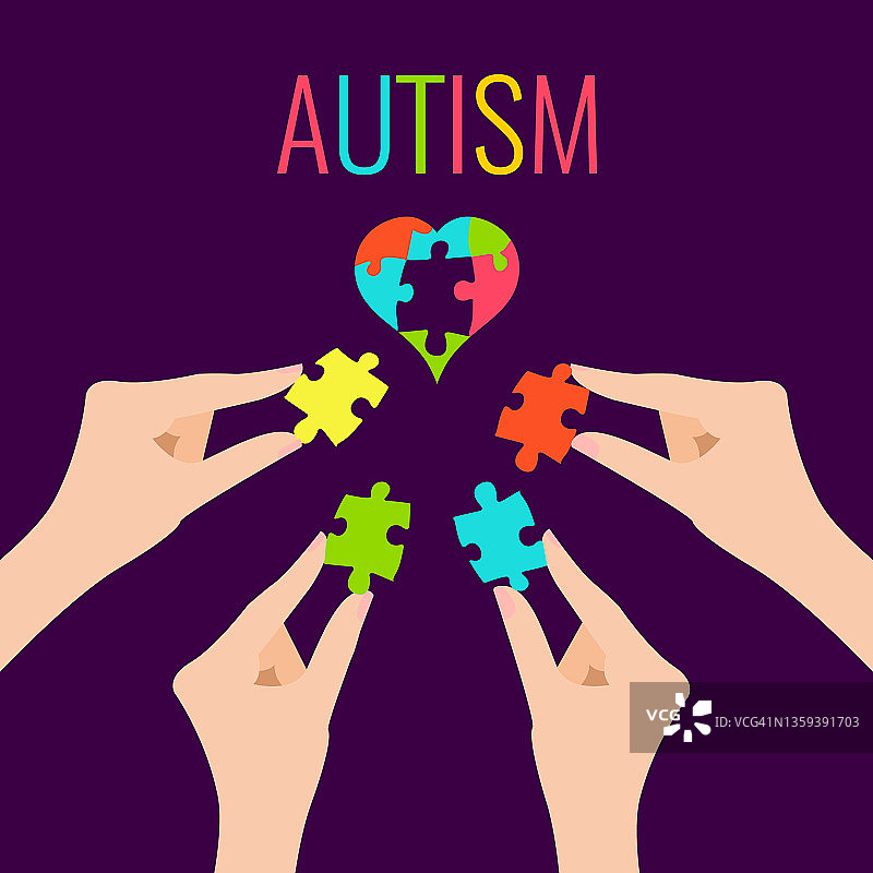 自闭症谱系障碍概念图图片素材
