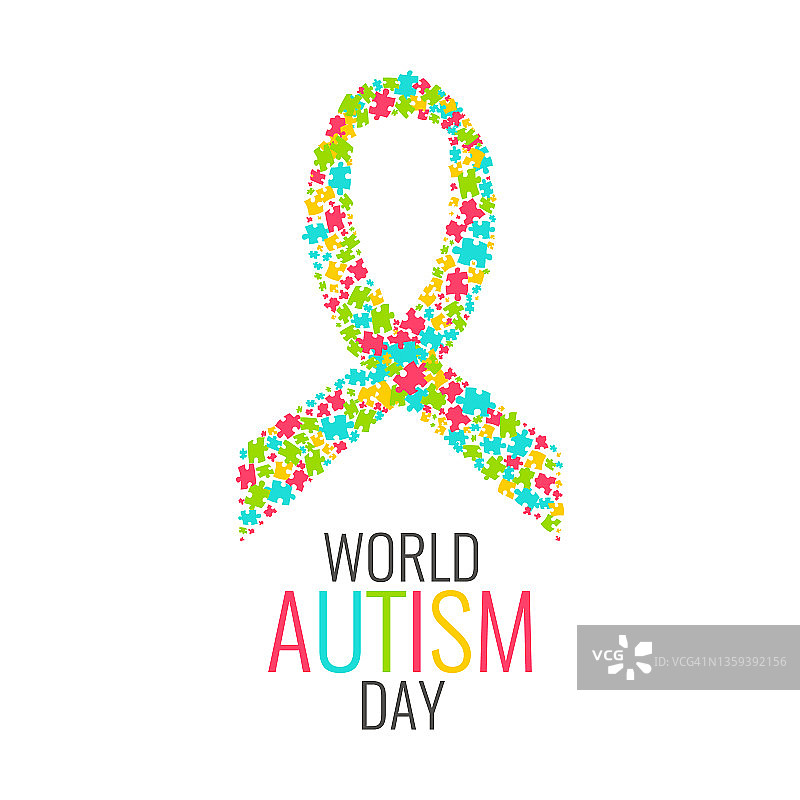 自闭症概念插画图片素材