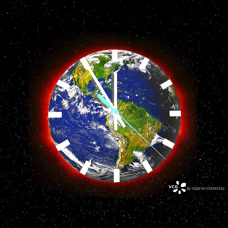 末日时钟概念插画图片素材