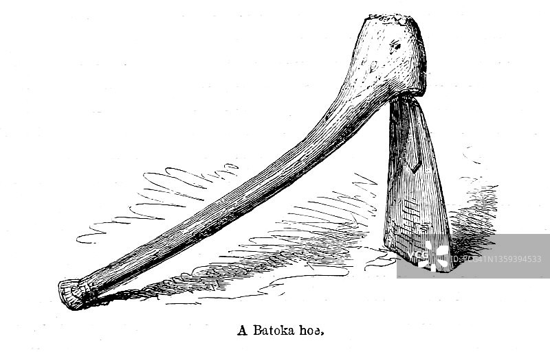 19世纪的巴托卡锄头插图图片素材