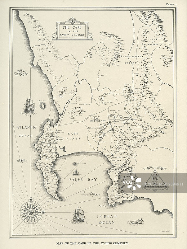 17世纪南非海角地图图片素材