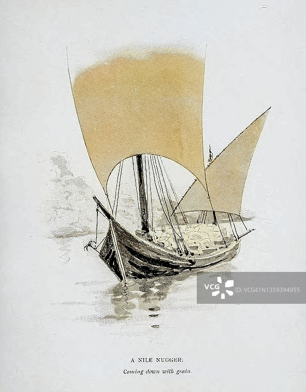 19世纪的尼罗河黑人插图图片素材