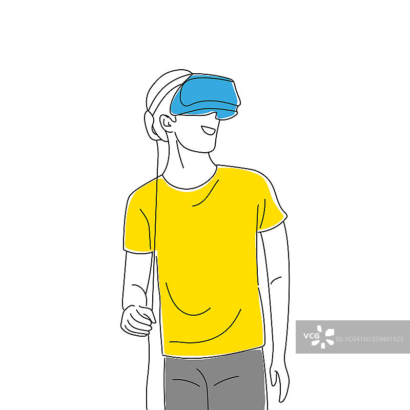 元宇宙概念卡通风格矢量插画图片素材