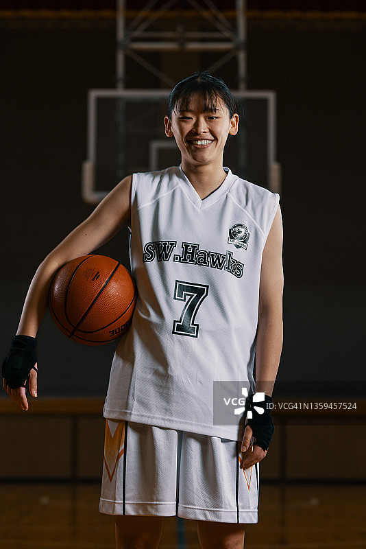 日本女大学生篮球运动员肖像图片素材