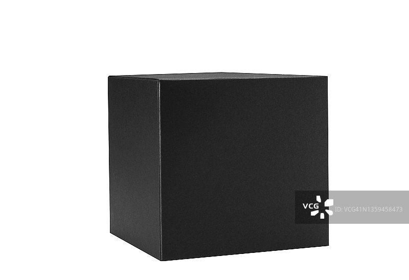 白色背景上的棕色盒子特写，带裁剪路径图片素材