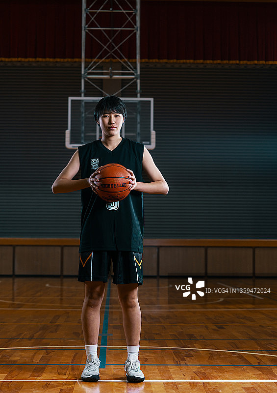 日本女大学生篮球运动员肖像图片素材