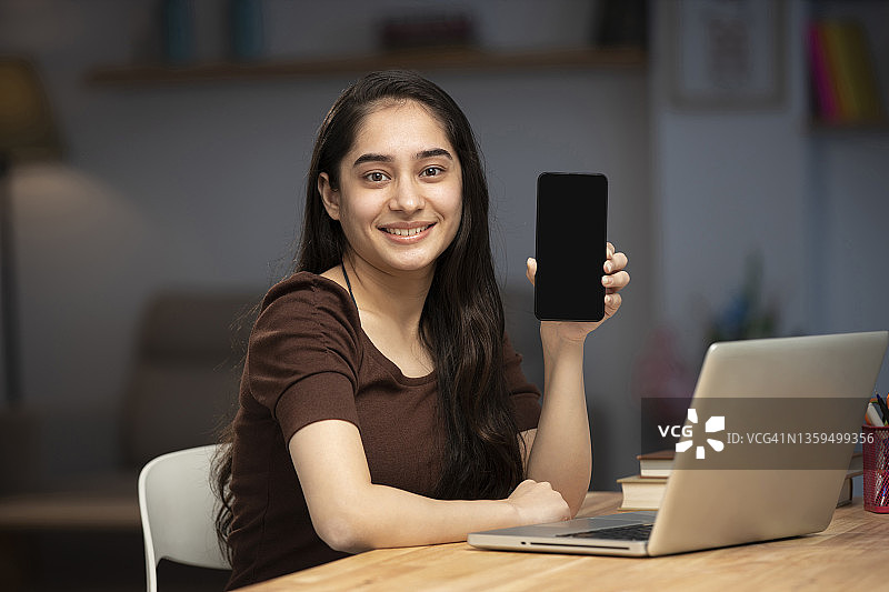 年轻女子在家工作（使用电脑）图片素材