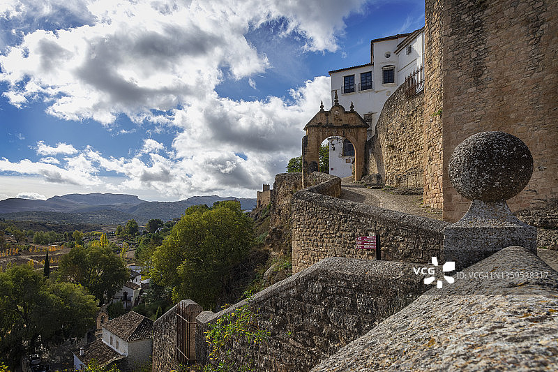 西班牙安达卢西亚马拉加龙达的费利佩五世拱门图片素材