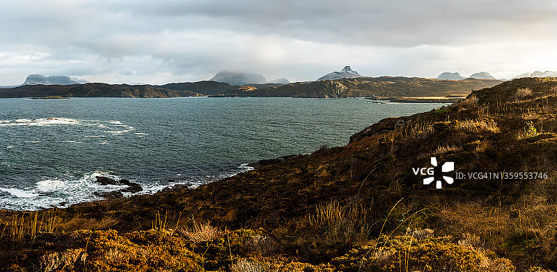 海边日落山景图片素材