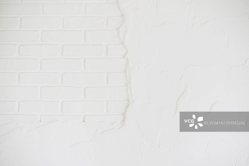 砖块和油灰形式的极简白色背景图片素材