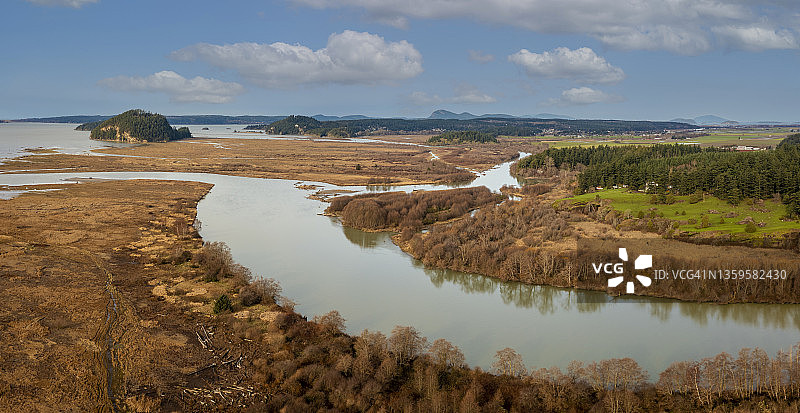 斯卡吉特河三角洲，弗农山，华盛顿图片素材