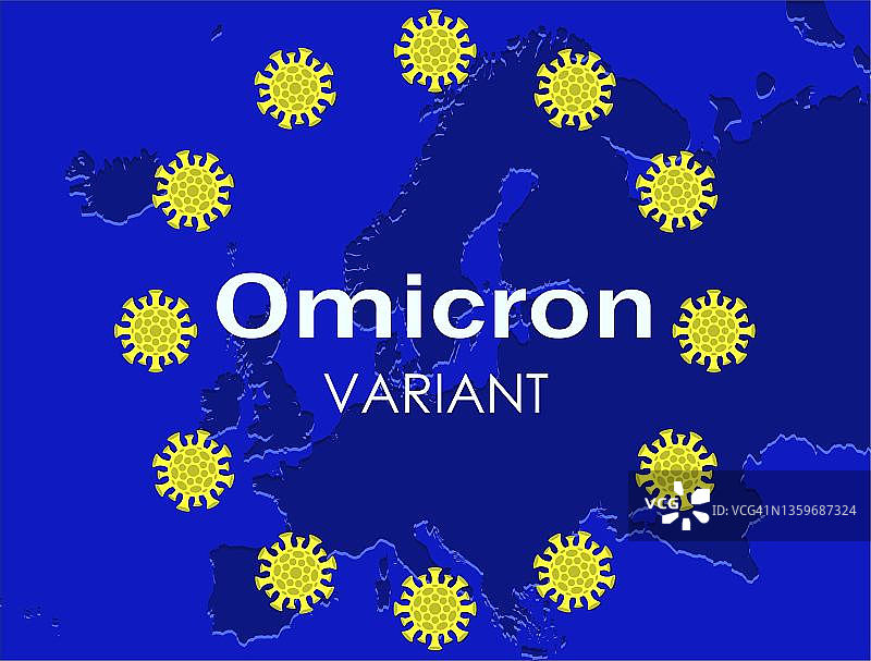 欧盟境内的新冠病毒COVID-19奥密克戎变异株，全球大流行图片素材