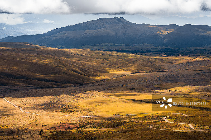 厄瓜多尔夏季的辛乔拉瓜火山图片素材