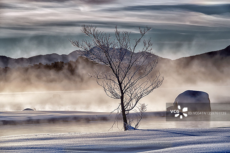 裏磐梯初冬景色图片素材