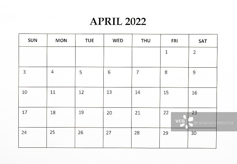 四月日历图片素材