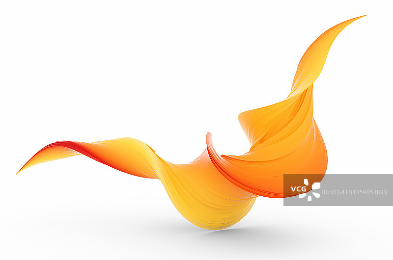 白色背景上的抽象橙色漩涡形状图片素材
