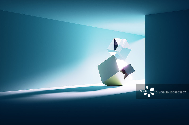 混凝土墙内的抽象图形图片素材