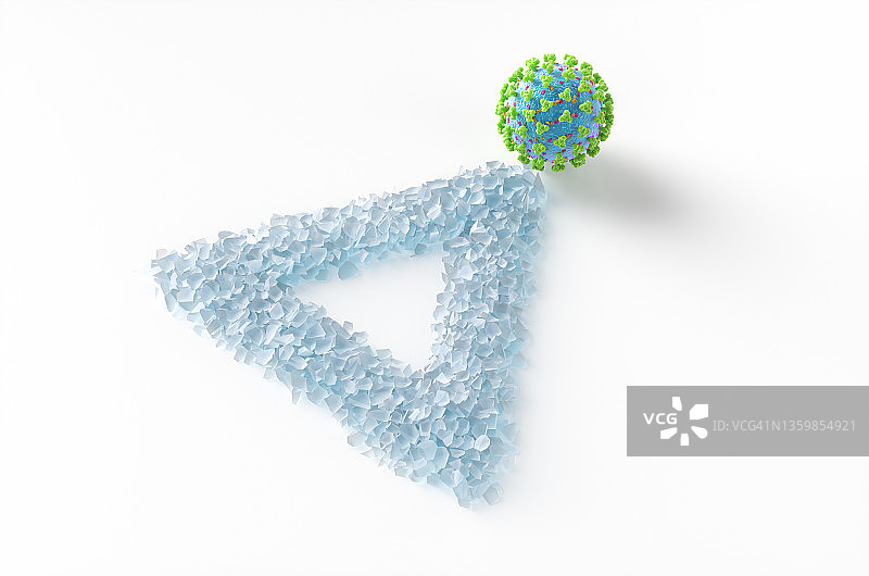 白色背景上的新冠Delta变异病毒标志图片素材