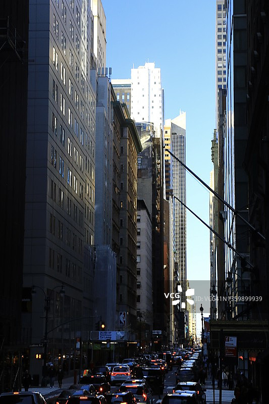 纽约曼哈顿繁忙的商业街图片素材