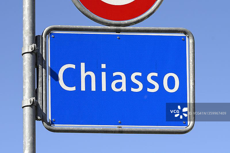 瑞士基亚索地名标志图片素材