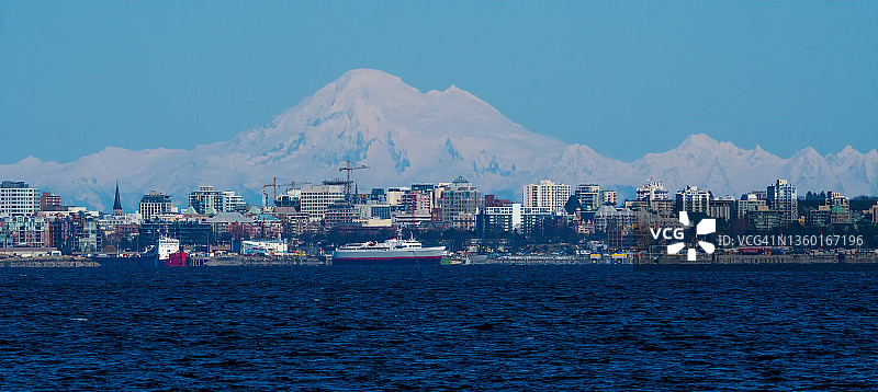 加拿大不列颠哥伦比亚省贝克山和维多利亚城市景观图片素材