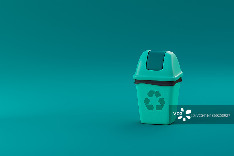 带有回收标志的塑料垃圾箱图片素材