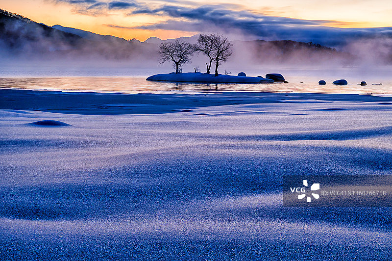 裏磐梯初冬景色图片素材
